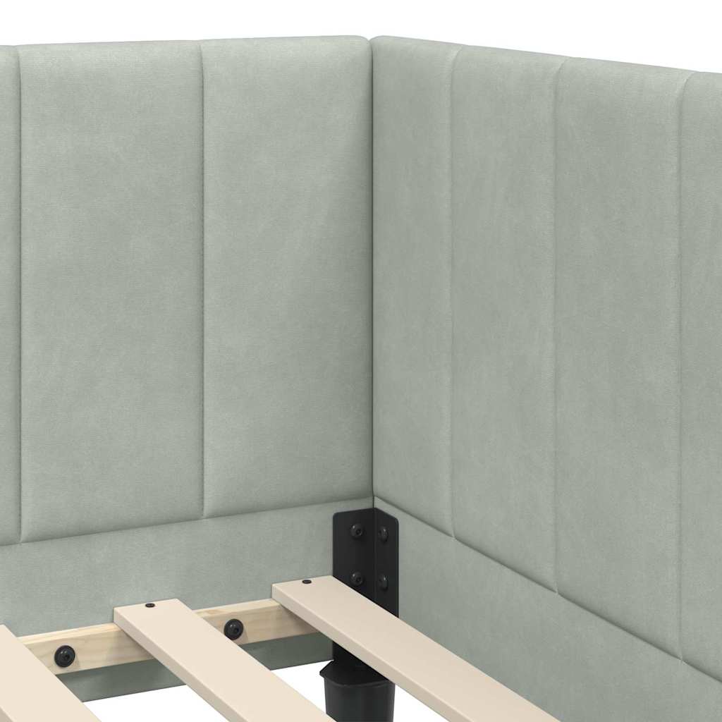 Cornice del letto ad angolo Grigio chiaro 80 cm x 200 cm