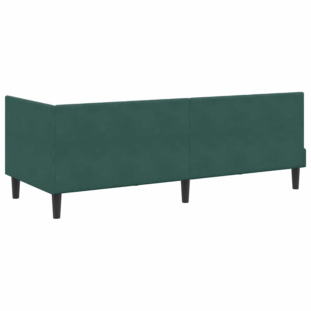 Cornice del letto ad angolo Verde Scuro 80 cm x 200 cm Velluto