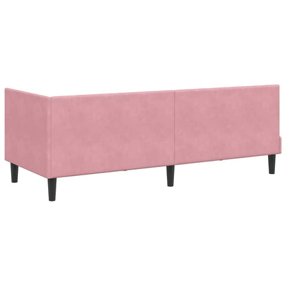 Cornice del letto ad angolo Rosa 80 cm x 200 cm Velluto