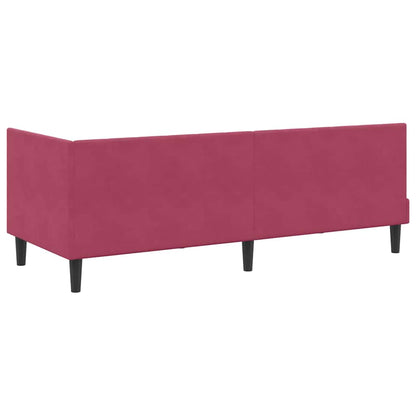 Cornice del letto ad angolo Rosso Vino 80 cm x 200 cm Velluto