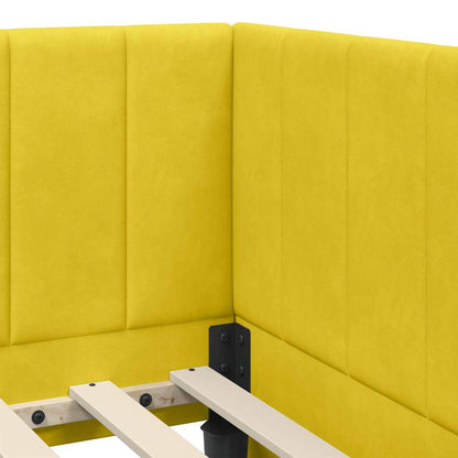 Cornice del letto ad angolo Giallo 90 cm x 190 cm Velluto
