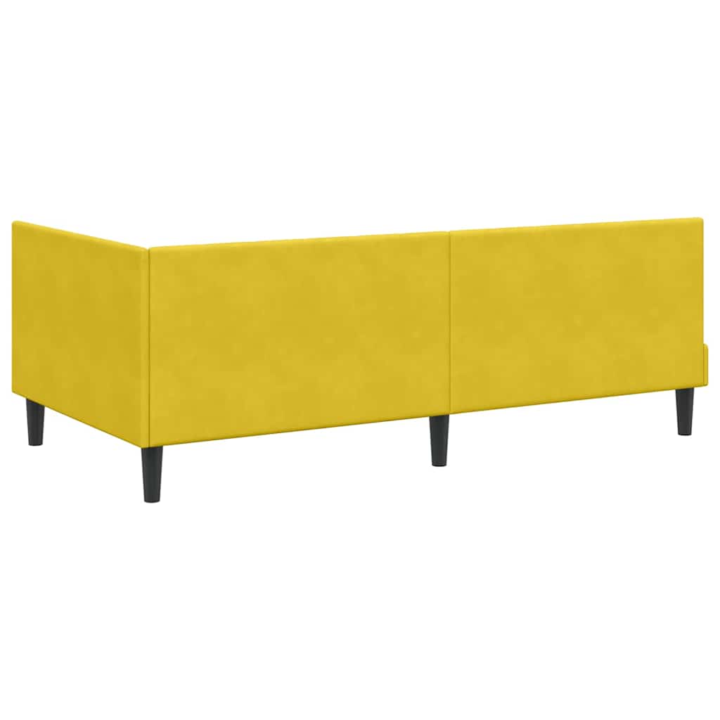 Cornice del letto ad angolo Giallo 90 cm x 190 cm Velluto