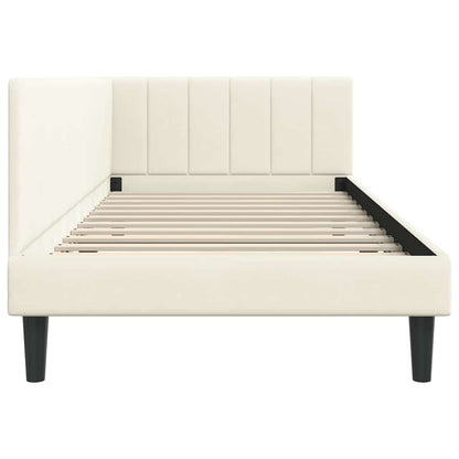 Cornice del letto ad angolo Crema 90 cm x 190 cm Velluto | homemem39