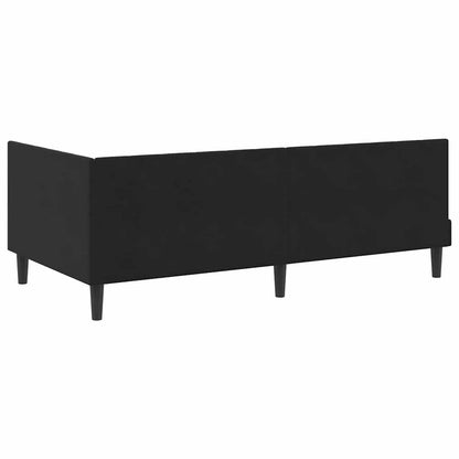 Cornice del letto ad angolo Nero 90 cm x 200 cm Velluto