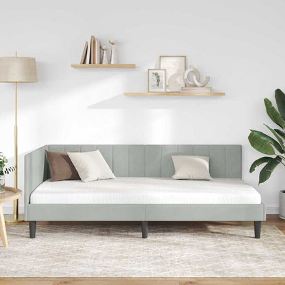 Cornice del letto ad angolo Grigio chiaro 100 cm x 200 cm