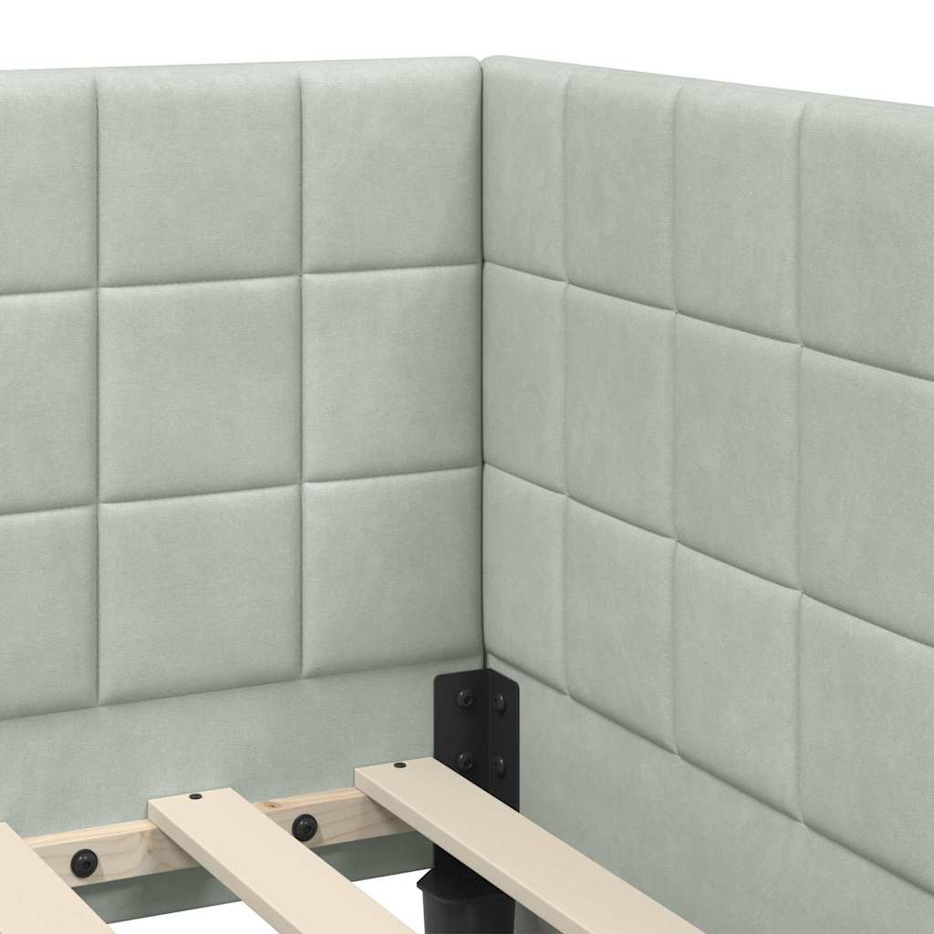 Cornice del letto ad angolo Grigio chiaro 80 cm x 200 cm | homemem39