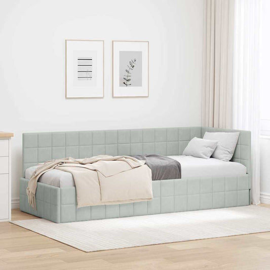 Cornice del letto ad angolo Grigio chiaro 80 cm x 200 cm | homemem39