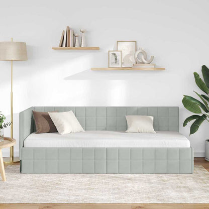 Cornice del letto ad angolo Grigio chiaro 80 cm x 200 cm | homemem39