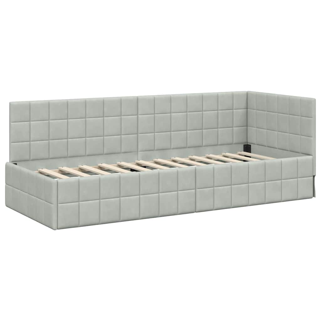 Cornice del letto ad angolo Grigio chiaro 80 cm x 200 cm | homemem39