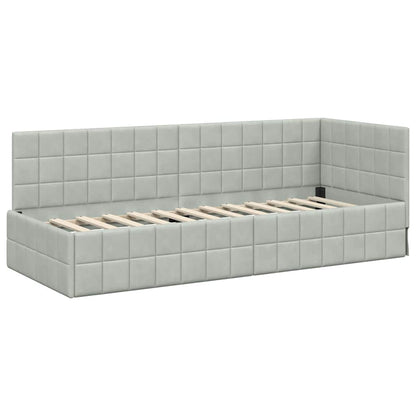 Cornice del letto ad angolo Grigio chiaro 80 cm x 200 cm | homemem39