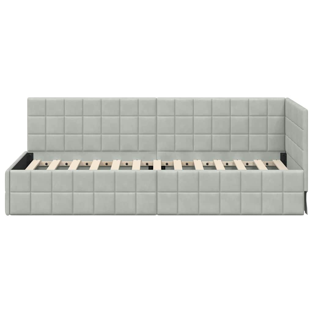 Cornice del letto ad angolo Grigio chiaro 80 cm x 200 cm | homemem39