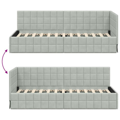 Cornice del letto ad angolo Grigio chiaro 80 cm x 200 cm | homemem39