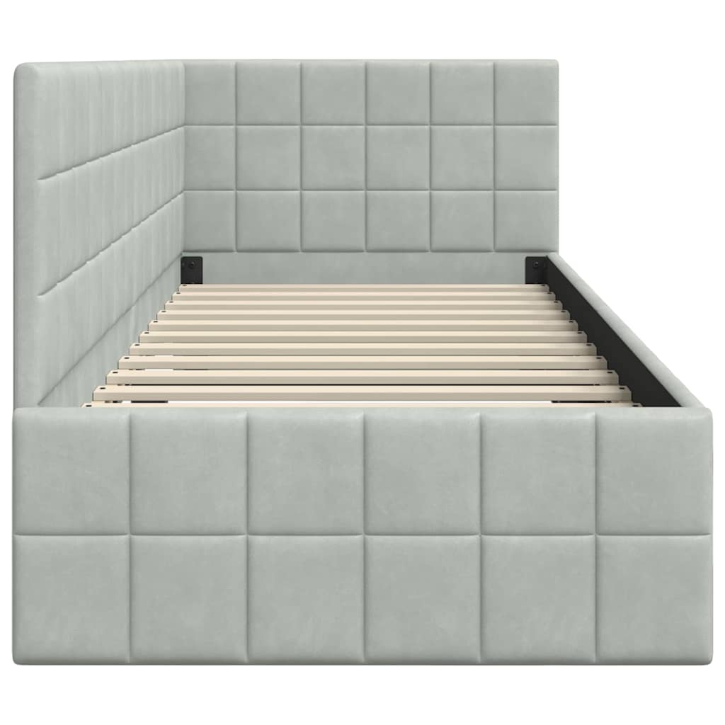 Cornice del letto ad angolo Grigio chiaro 80 cm x 200 cm | homemem39