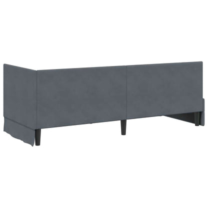 Cornice del letto ad angolo Grigio scuro 80 cm x 200 cm Velluto | homemem39