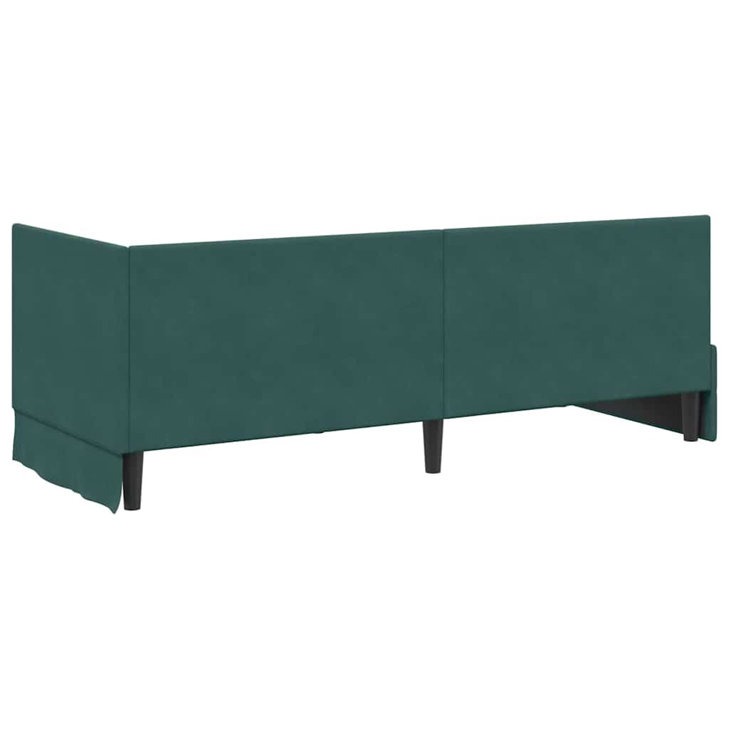 Cornice del letto ad angolo Verde Scuro 80 cm x 200 cm Velluto
