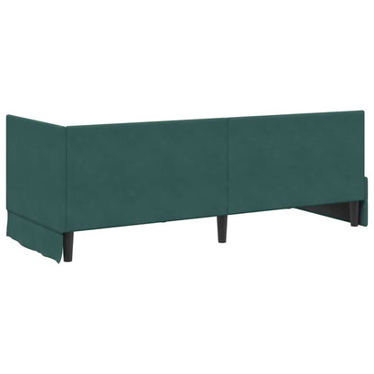 Cornice del letto ad angolo Verde Scuro 80 cm x 200 cm Velluto