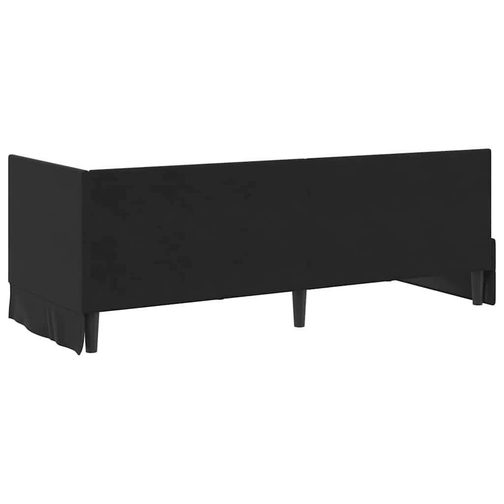 Cornice del letto ad angolo Nero 80 cm x 200 cm Velluto | homemem39