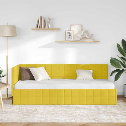 Cornice del letto ad angolo Giallo 80 cm x 200 cm Velluto