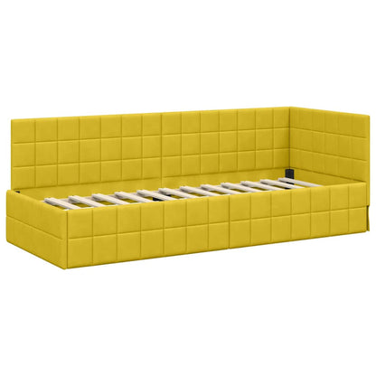 Cornice del letto ad angolo Giallo 80 cm x 200 cm Velluto