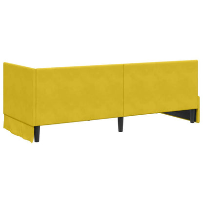Cornice del letto ad angolo Giallo 80 cm x 200 cm Velluto