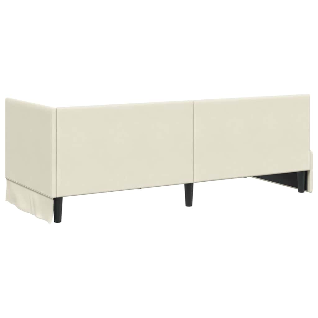 Cornice del letto ad angolo Crema 80 cm x 200 cm Velluto | homemem39