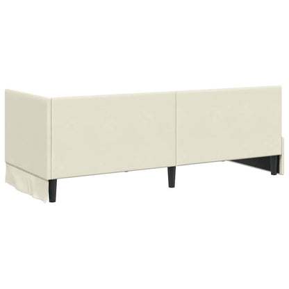 Cornice del letto ad angolo Crema 80 cm x 200 cm Velluto | homemem39