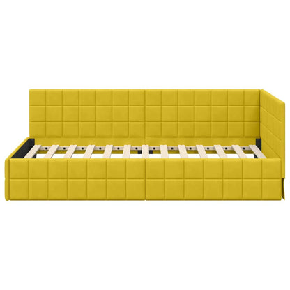 Cornice del letto ad angolo Giallo 90 cm x 190 cm Velluto | homemem39