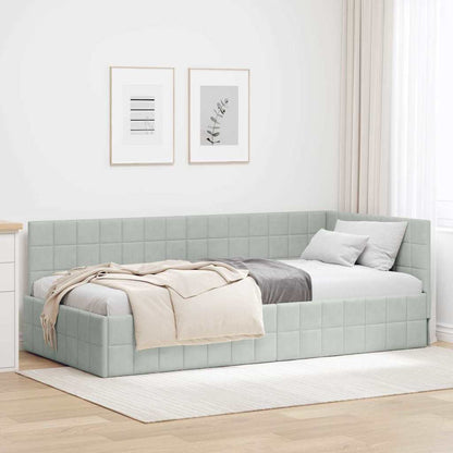 Cornice del letto ad angolo Grigio chiaro 90 cm x 200 cm | homemem39