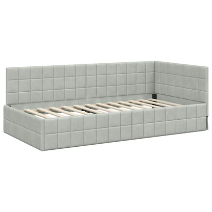 Cornice del letto ad angolo Grigio chiaro 90 cm x 200 cm | homemem39