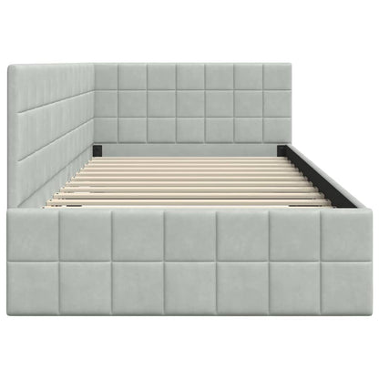 Cornice del letto ad angolo Grigio chiaro 90 cm x 200 cm | homemem39