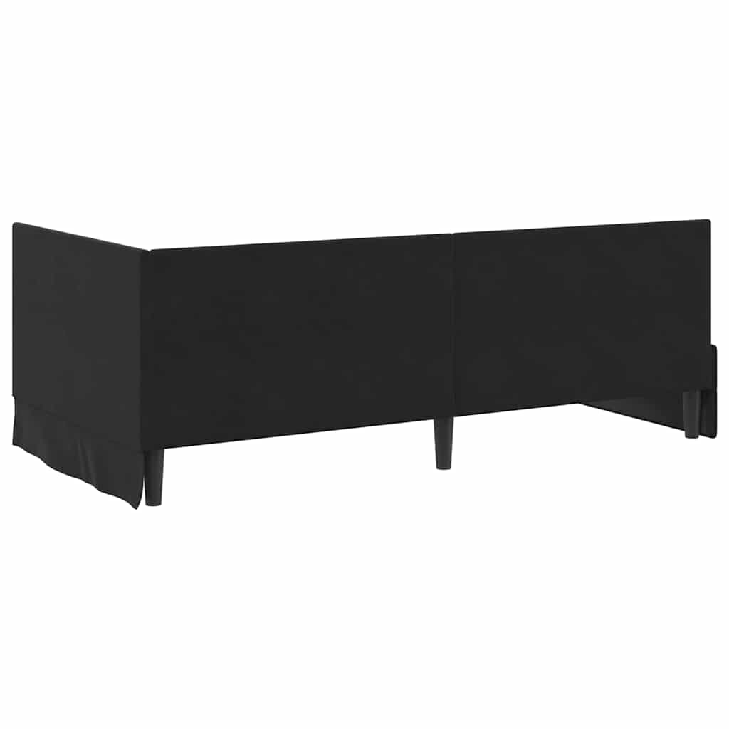 Cornice del letto ad angolo Nero 90 cm x 200 cm Velluto | homemem39