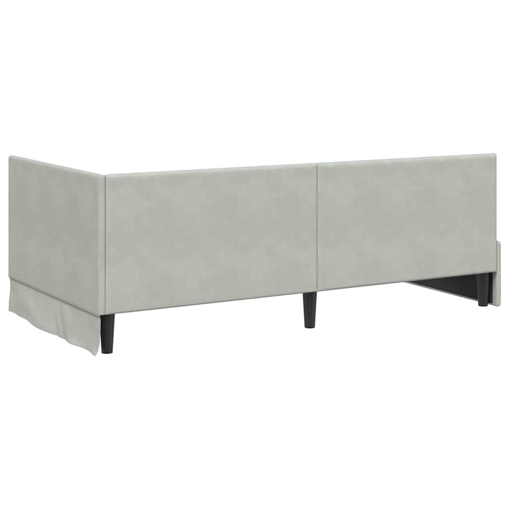 Cornice del letto ad angolo Grigio chiaro 100 cm x 200 cm | homemem39