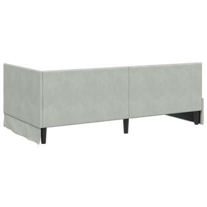 Cornice del letto ad angolo Grigio chiaro 100 cm x 200 cm | homemem39