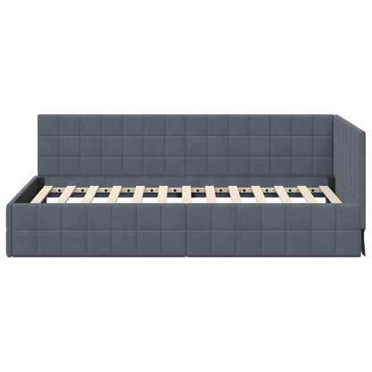 Cornice del letto ad angolo Grigio scuro 100 cm x 200 cm | homemem39