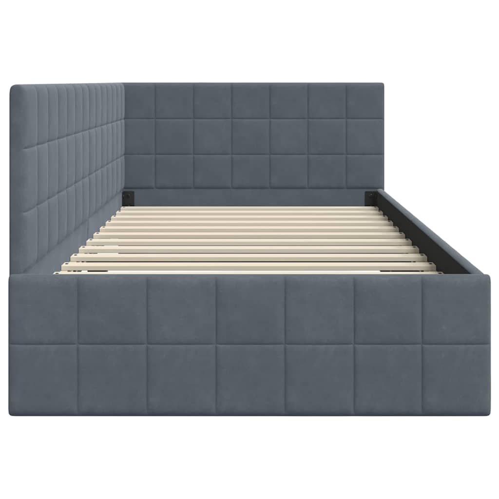 Cornice del letto ad angolo Grigio scuro 100 cm x 200 cm | homemem39