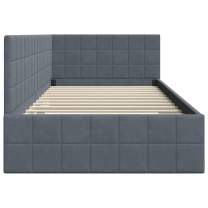 Cornice del letto ad angolo Grigio scuro 100 cm x 200 cm | homemem39