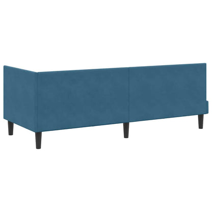 Cornice del letto ad angolo Blu 80 cm x 200 cm Velluto | homemem39