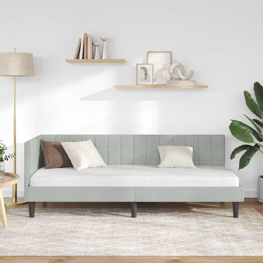 Cornice del letto ad angolo Grigio chiaro 80 cm x 200 cm | homemem39