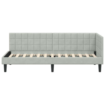 Cornice del letto ad angolo Grigio chiaro 80 cm x 200 cm | homemem39