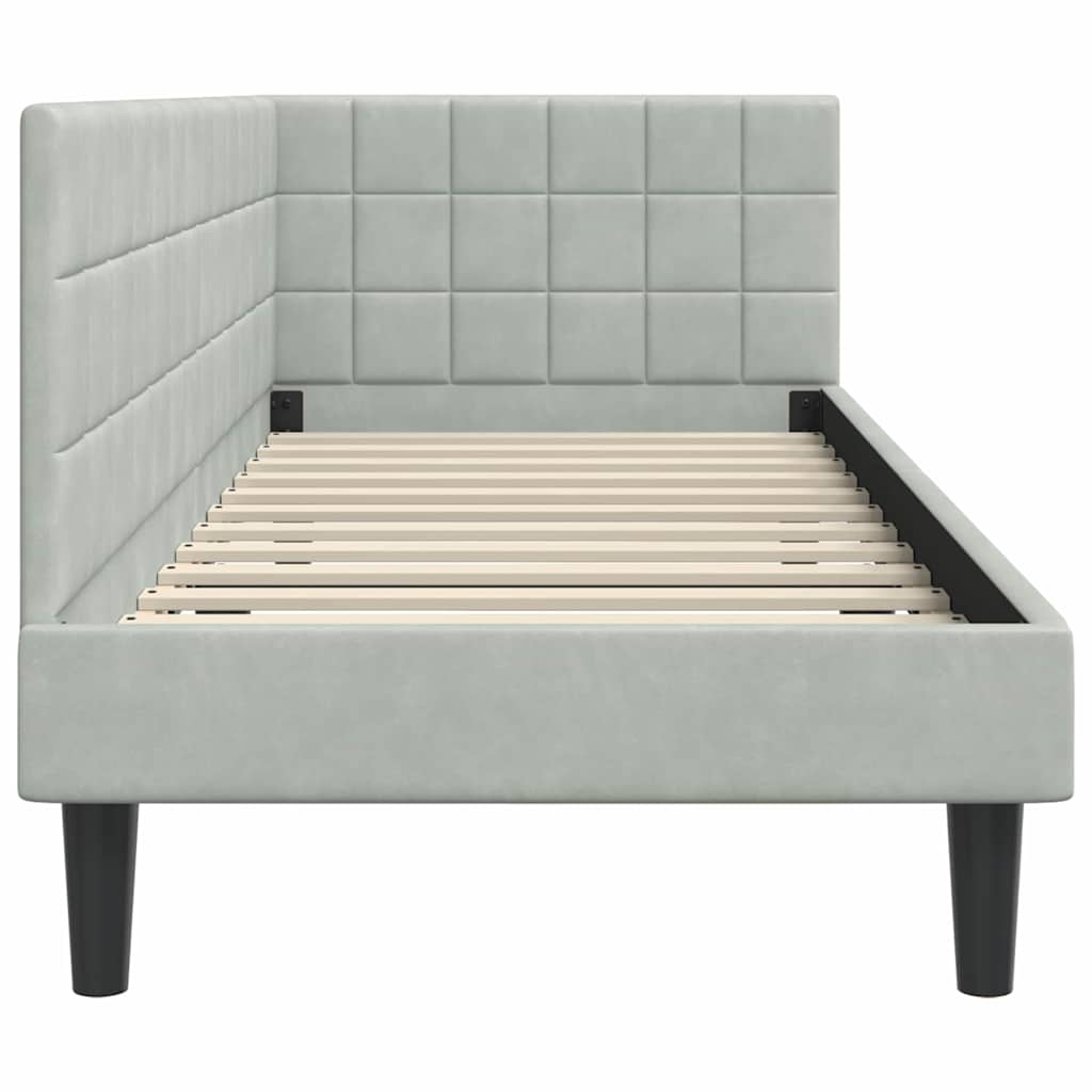 Cornice del letto ad angolo Grigio chiaro 80 cm x 200 cm | homemem39