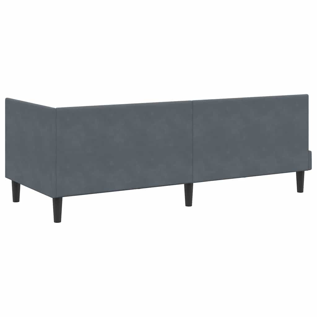 Cornice del letto ad angolo Grigio scuro 80 cm x 200 cm Velluto