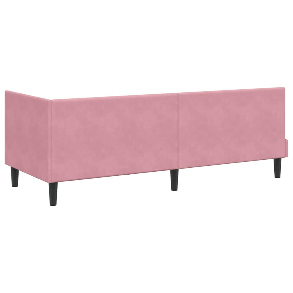 Cornice del letto ad angolo Rosa 80 cm x 200 cm Velluto | homemem39