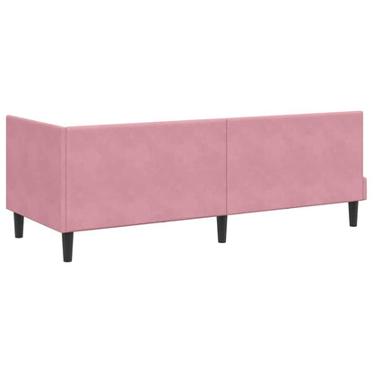Cornice del letto ad angolo Rosa 80 cm x 200 cm Velluto | homemem39