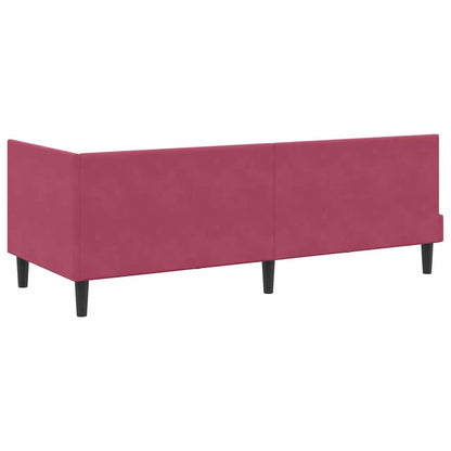 Cornice del letto ad angolo Rosso Vino 80 cm x 200 cm Velluto | homemem39