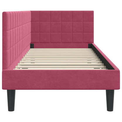 Cornice del letto ad angolo Rosso Vino 80 cm x 200 cm Velluto | homemem39