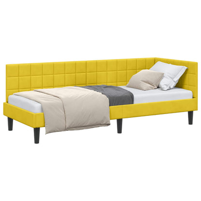 Cornice del letto ad angolo Giallo 80 cm x 200 cm Velluto | homemem39
