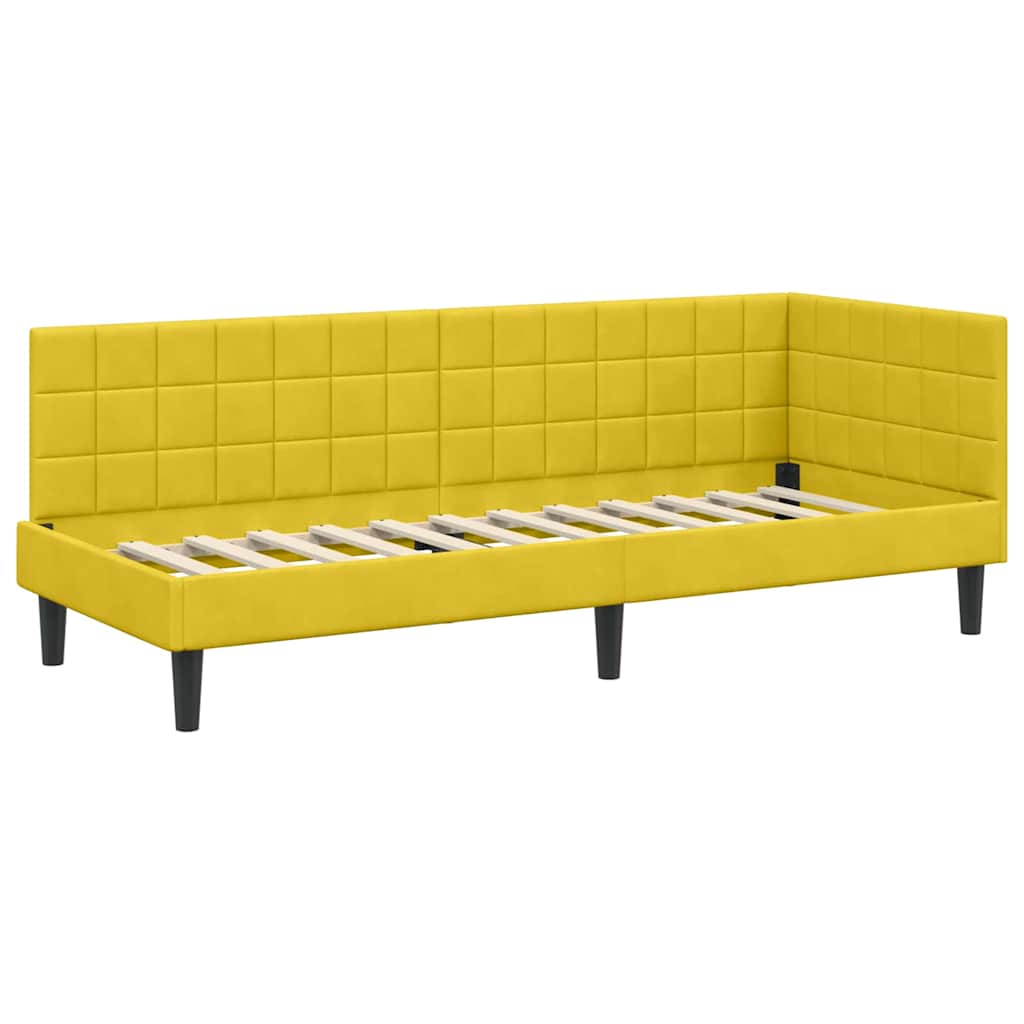Cornice del letto ad angolo Giallo 80 cm x 200 cm Velluto | homemem39