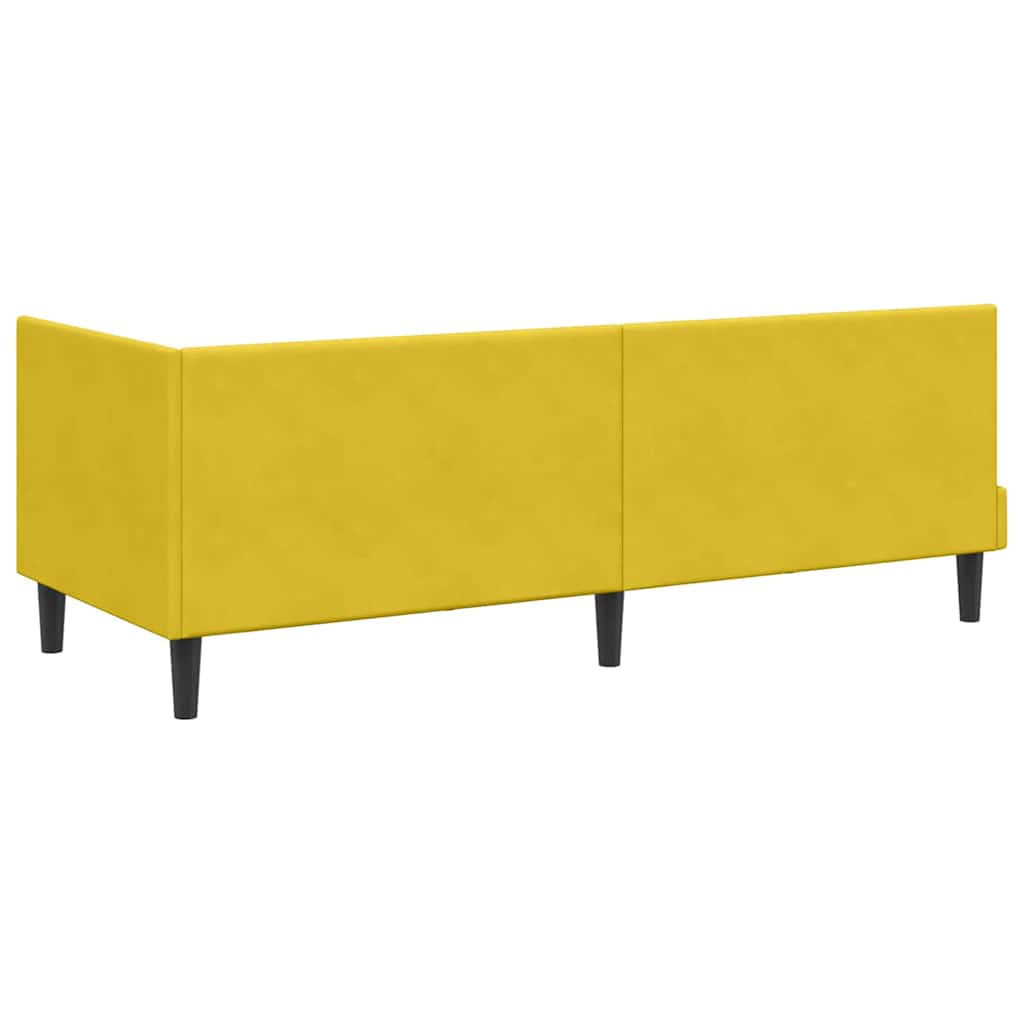 Cornice del letto ad angolo Giallo 80 cm x 200 cm Velluto | homemem39