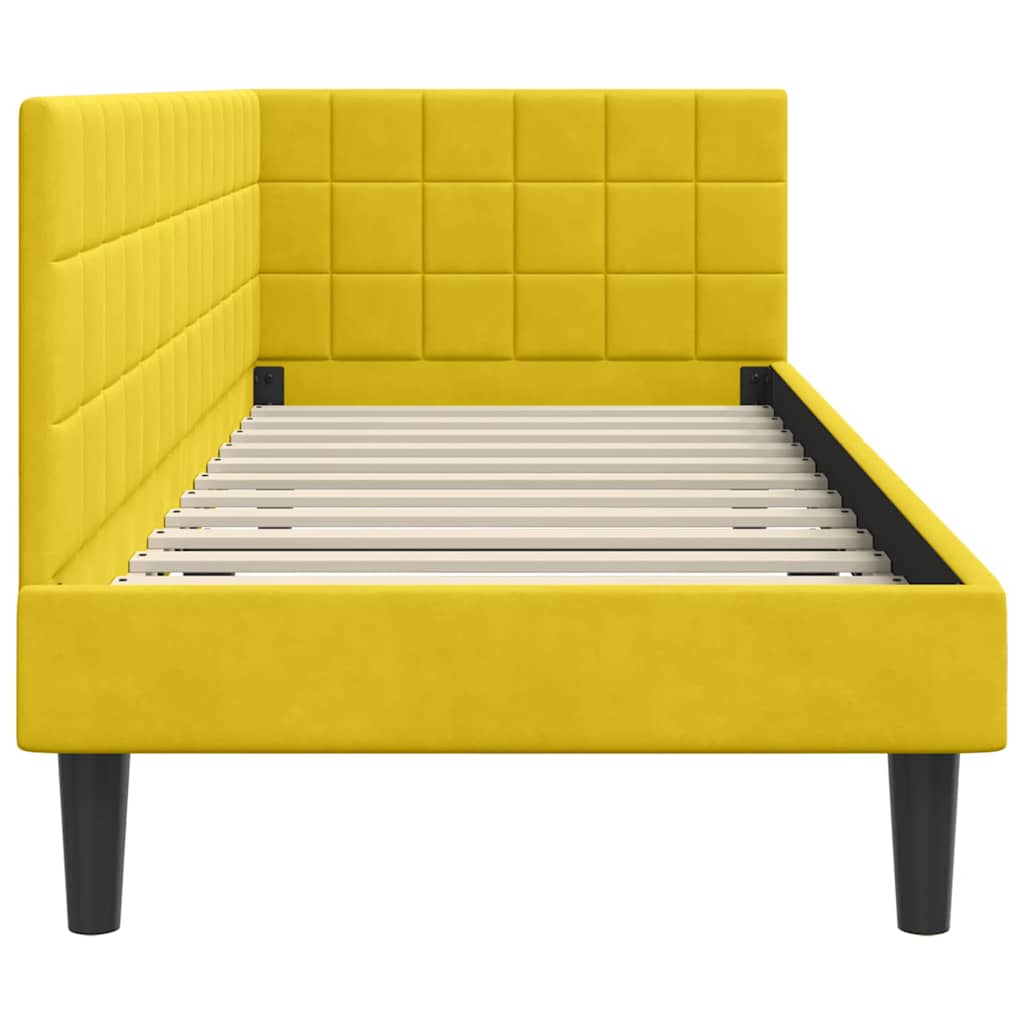 Cornice del letto ad angolo Giallo 80 cm x 200 cm Velluto | homemem39