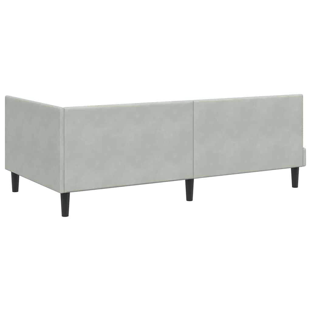Cornice del letto ad angolo Grigio chiaro 90 cm x 190 cm | homemem39